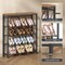 Compact Slanted Shoe Rack with Adjustable Feet, 5-Tier Storage